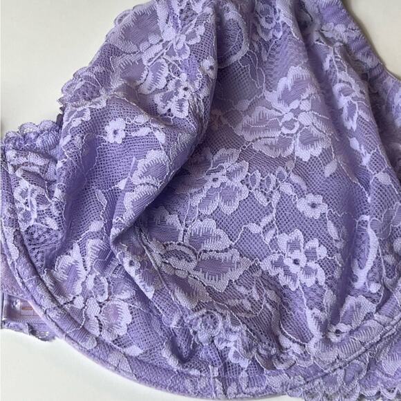 Savage X Fenty Lavender Floral Lace Unlined Bra Size 46 DDD - Picture 6 of 12